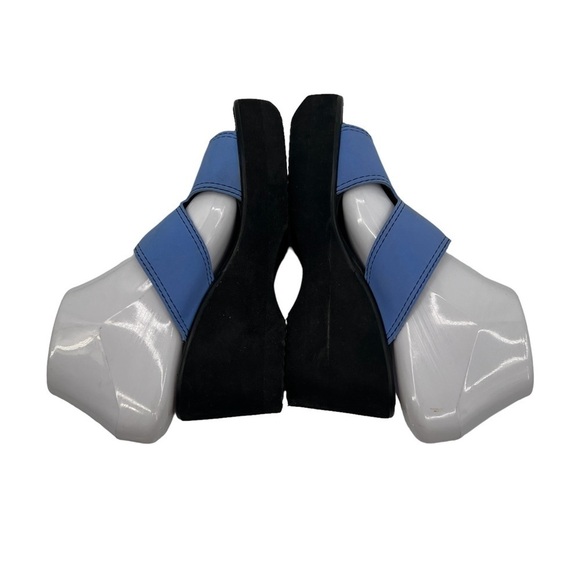 Beach Club By Seychelles Blue Wedge Slip On Sandals Size 5 Women’s - Picture 6 of 9